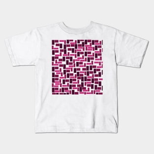 PATTERN OF RECTANGLES AND SQUARES PURPLE AND PINK Kids T-Shirt